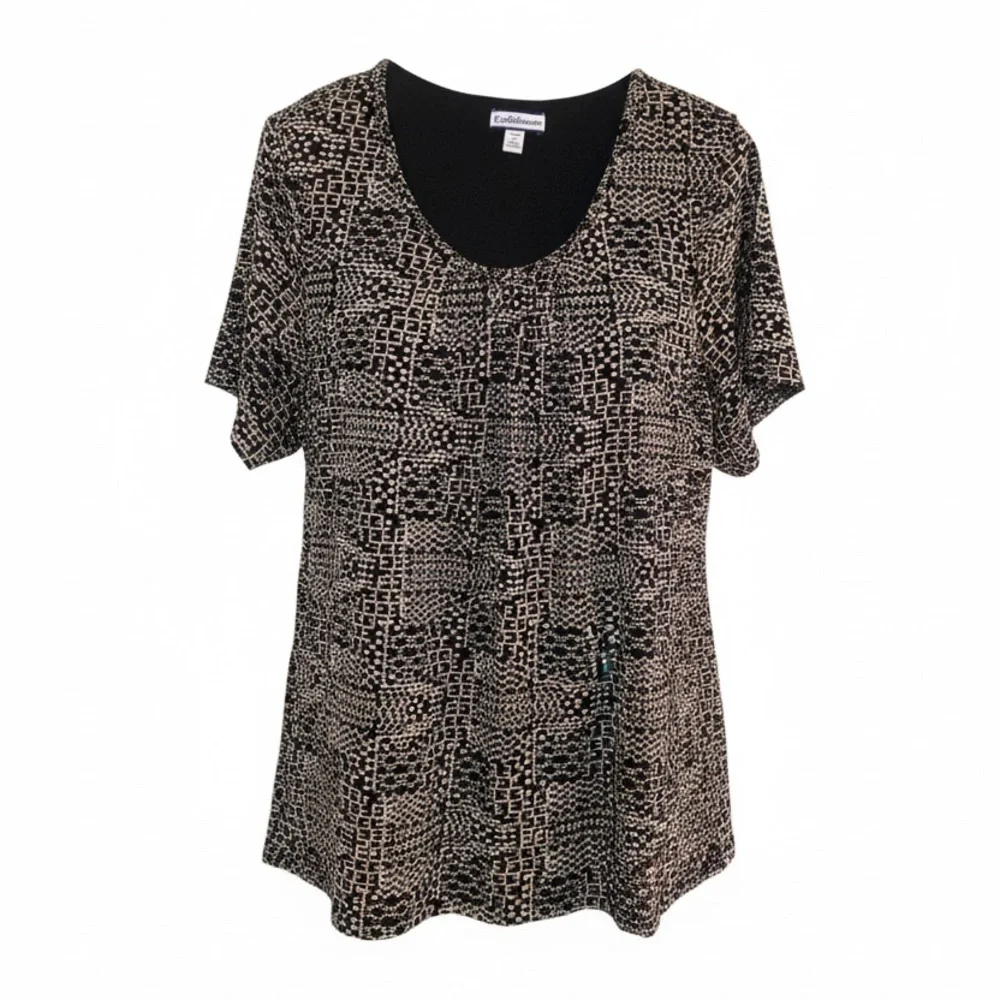 Croft and Barrow Woman 2x Avant Garde Print Nylon Polyester Tunic